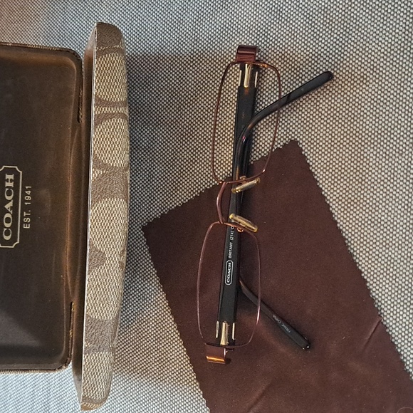 Coach Eyeglasses Frames Brown Black Signature Monogram - Picture 3 of 12